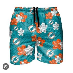 NWT Miami Dolphins Swim Trunks Med